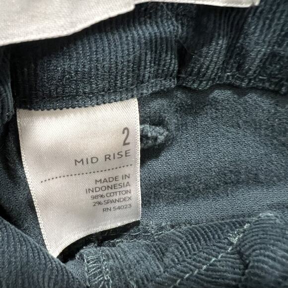 Old Navy Corduroy Flare Pants Women's Mid Rise Green Teal Y2K Bootcut Size 2 - Picture 3 of 7